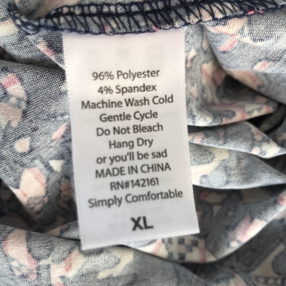 LuLaRoe Long Sleeve Shirt Top Gray Black geometric - Picture 6 of 7